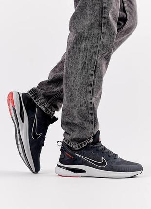 Мужские кроссовки nike zoom winflo dark grey серые легкие спортивные кроссовки найк винфло9 фото