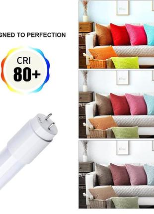 2 шт. світлодіодних ламп 60 см 9 вт, холодний білий колір (6500 к), 900 люмен, стандартний t8 g13, світлодіодний стартер5 фото