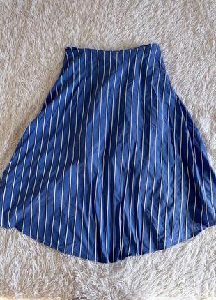 Оригинальная юбка zara в полоску с имитацией рубашки8 фото