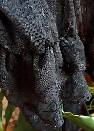 Черный ажурный пиджак с элементами бисера vila clothes (размер 38)3 фото