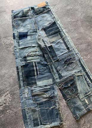 Handmade craziest jeans streetwear y2k sk8 vintage archive punk gothic opium avant  merch affliction  new rock4 фото
