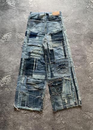 Handmade craziest jeans streetwear y2k sk8 vintage archive punk gothic opium avant  merch affliction  new rock3 фото
