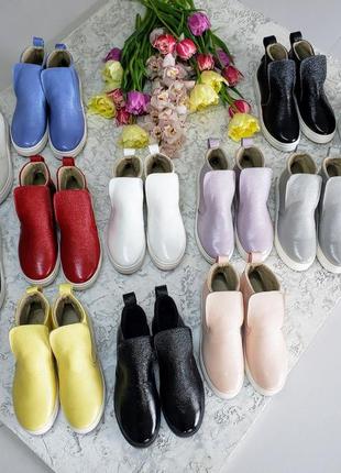 Жіночі шкіряні черевики, різні кольори4 фото