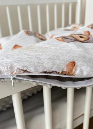 Демисезонный конверт-одеяло baby comfort с плюшем зайка серый3 фото