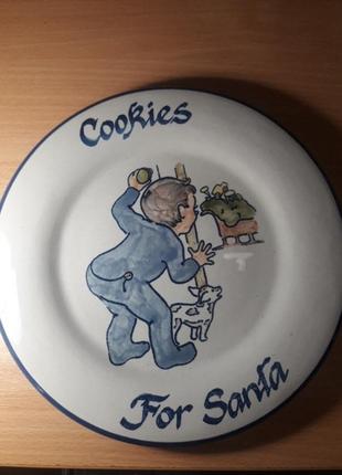 Тарелка сувенир cookies for santa