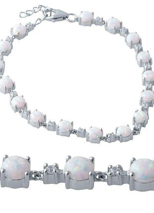 Серебряный браслет высокогокачества с опалом 4.54ct, вес изделия 8,38 гр (2015772) 1720 размер