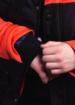 Парка зима nike мужская оранжево-черная4 фото