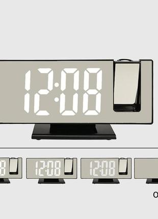 Годинник настільний із проєкцією часу на стелю з led-дисплеєм і будильником salemarket7 фото
