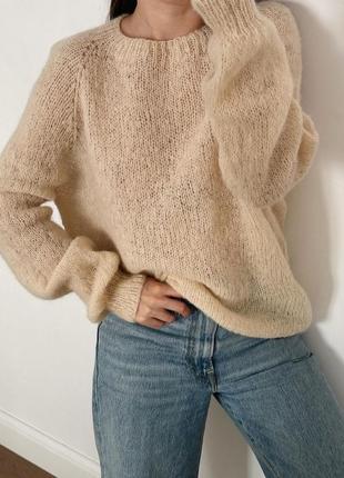 Базовий светр оверсайз з вовни альпака на шовку4 фото