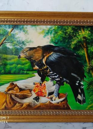 Картина 'сокол на охоте'1991 г.