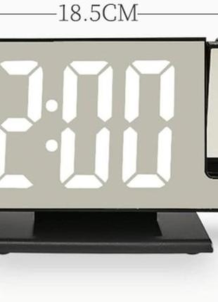 Годинник настільний із проєкцією часу на стелю з led-дисплеєм і будильником2 фото