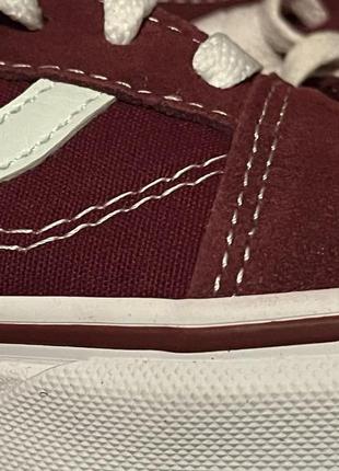 Кеды vans old skool bordo white ванс вишневые унисес7 фото