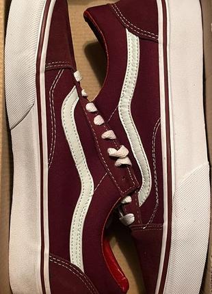 Кеды vans old skool bordo white ванс вишневые унисес10 фото