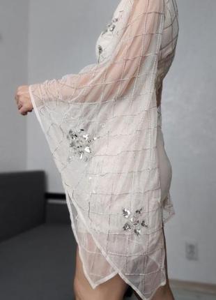 Сукня рркчна вишивка камні стеклярус з рукавами кімано5 фото