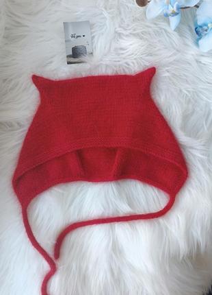 Коточепчик женская шапка ангора с ушками