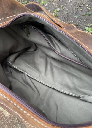 Рюкзак з натуральної шкіри crazy horse шкіряний рюкзак дорожня сумка чоловіча сумка для ноутбука унікальний рюкзак, сумка6 фото