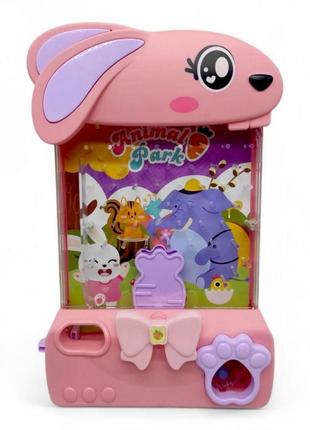 Игрушка детская интерактивная обучающая умная  "игровой автомат: зайчик" (розовый)