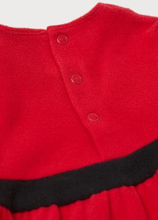 Костюм (сукня і шапочка) для дівчинки h&m 0786207-001 062-68 см (2-6 міс.) червоний2 фото