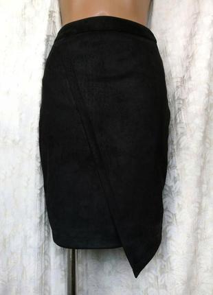 Класична спідниця олівець на підкладці з високою посадкою темно-коричневого (кавового) кольору