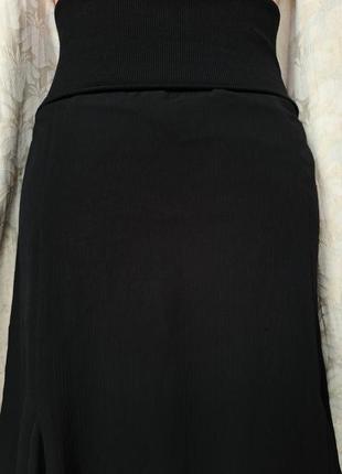 Стильная черная юбка миди h&m3 фото