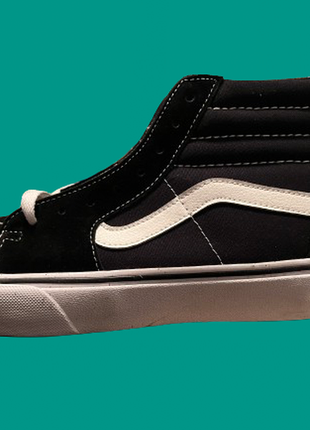 Кеды vans sk-8 old skool высокие ботинки кроссовки венс black white унисекс5 фото