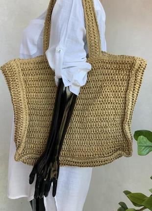 H&m плетена пляжна сумка шопер