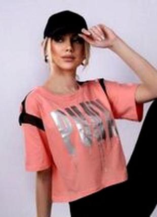 Жіноча молодіжна котонова футболка з принтом срібним туреччина.