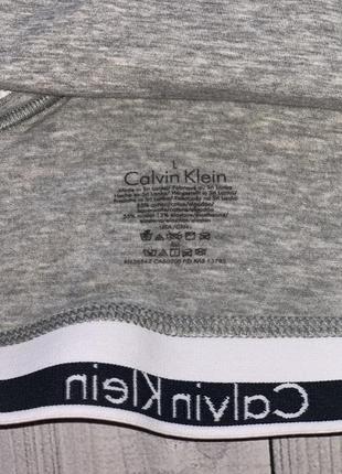 Жіночий спортивний топ calvin klein сірий топік келвін кляйн трикотажний оригінал2 фото