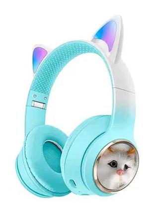 Навушники накладні bluetooth кошенятко з вушками akz-09