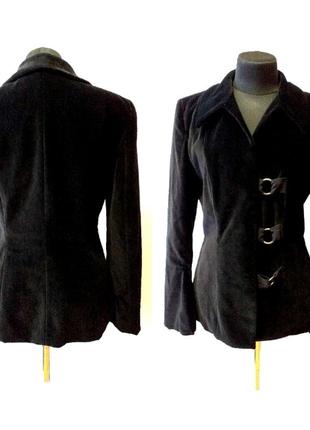 Dondup италия 44 жакет женский черный велюровый брендовый люкс