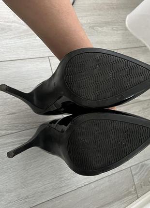 Елегантні туфлі чорні лакові лодочки туфлі лодочки лакові туфлі на шпильці6 фото