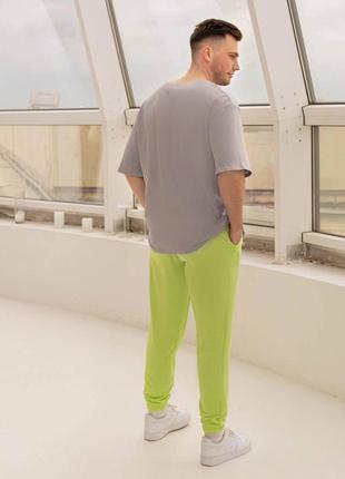 Спортивні штани брюки чоловічі повсякденні базові сірі коричневі бежеві зелені хакі салатові на весну весняні демісезонні батал джогери джоггери4 фото