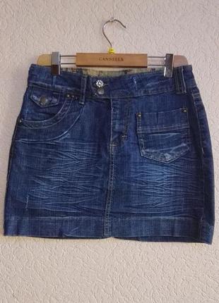 Юбка джинсовая мини женская,размер xs (42размер) spogi jeans