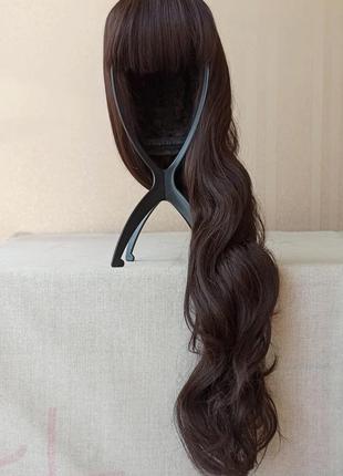 Новый темный парик, длинная, термостойкая, с чуточкой, парик