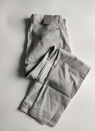 Брюки zara slim fit 44 eu light grey creme4 фото