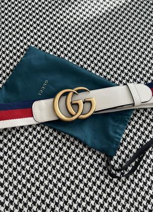 Gucci оригінал італія дизайнерський білий ремінь пояс7 фото