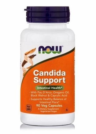 Now foods, candida support, 90 растительных капсул