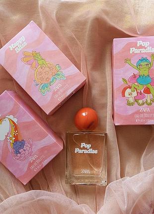 Дитячі парфуми zara pop paradise, bubble hugs, happy bliss 50 ml туалетна вода для дівчинки