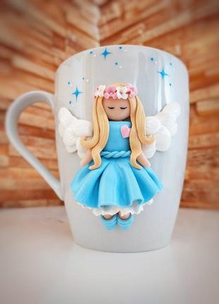 Сувенірна чашка з ангелком2 фото
