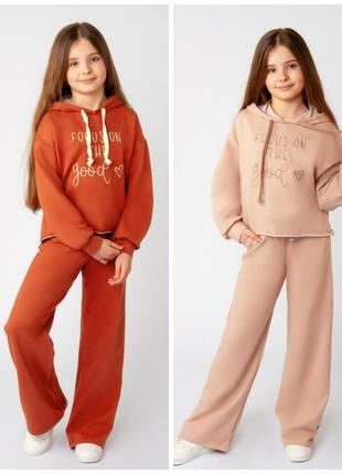 4 кольори🌈 стильный костюм с широкими брюками клеш, модниц костюм с широкими брюками