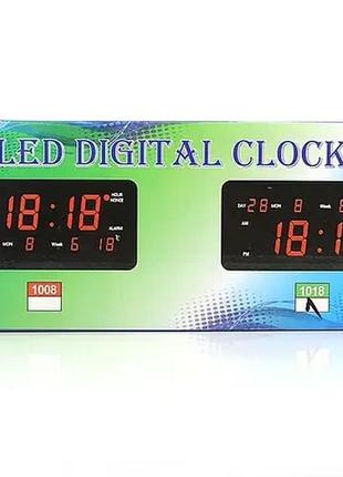 Настенные часы led с подсветкой vst 9583 электронные часы, будильник, настольные большие часы3 фото