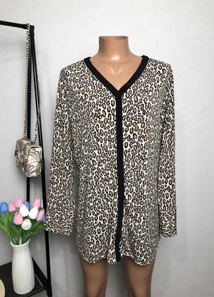 Удлиненная блузка леопардовый принт