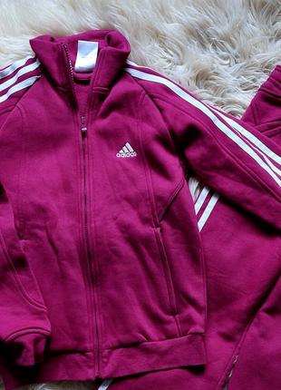 🩷💛💜 мега крутий спортивний костюм adidas оригінал колір маджента4 фото