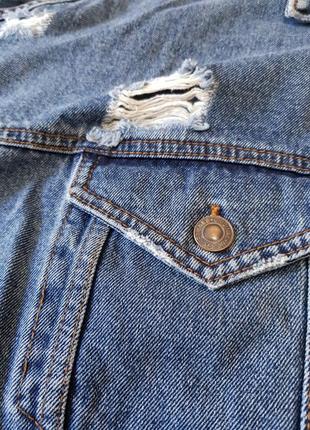Крутая удлиненная джинсовая куртка oversize s-l bershka💙👍5 фото