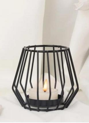 Свічник металевий декоративний, чорний підсвічник металевий, золотий підсвічник металевий. подсвечник