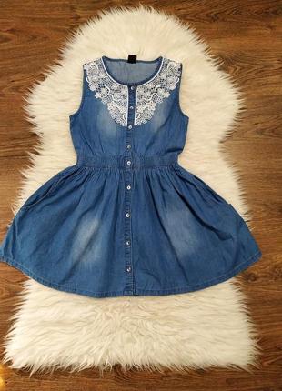 Фірмовий,джинсовий сарафан,сукня для дівчинки 9-10 років-y.f.k.