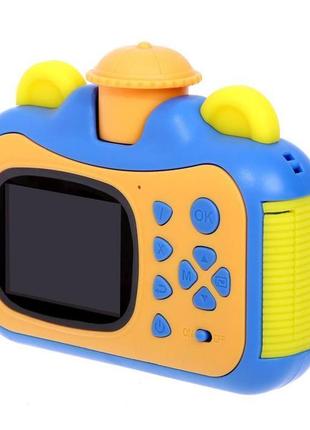 Детская камера 12 мп 1080p с функцией печати детский фотоаппарат синий4 фото