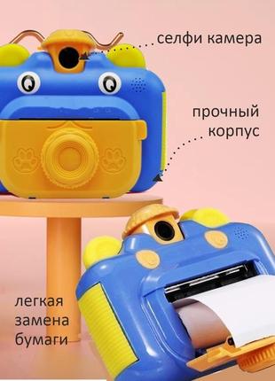 Детская камера 12 мп 1080p с функцией печати детский фотоаппарат синий5 фото