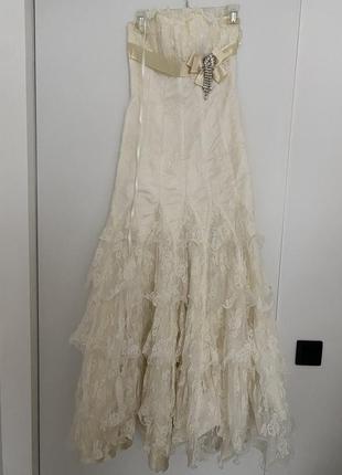 Весільна сукня кольору айворі3 фото