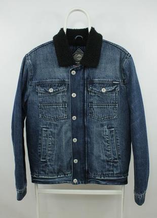 Японська джинсова куртка шерпа superdry sherpa lined blue denim jacket